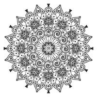 motif circulaire en forme de mandala pour henné, mehndi, tatouage, décoration. ornement décoratif dans un style oriental ethnique. page de livre de coloriage. vecteur