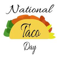journée nationale du taco, idée d'affiche, de bannière ou de conception de menu, pain plat traditionnel avec diverses garnitures vecteur