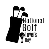 journée nationale des amateurs de golf, idée d'affiche, de bannière ou de carte postale, silhouette de clubs de golf et de balles vecteur