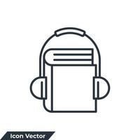 illustration vectorielle du logo de l'icône de l'éducation en ligne. modèle de symbole de cours audio pour la collection de conception graphique et web vecteur
