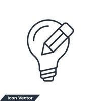 ampoule et crayon icône logo illustration vectorielle. modèle de symbole d'innovation pour la collection de conception graphique et web vecteur