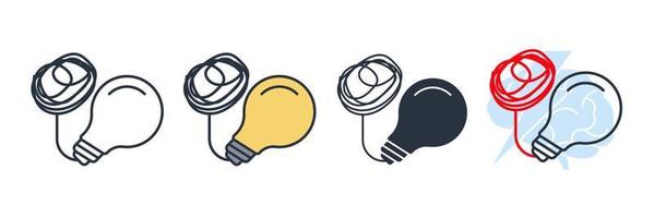 ampoule innovation icône logo illustration vectorielle. modèle de symbole de solution pour la collection de conception graphique et web vecteur
