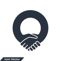 illustration vectorielle de partenariat icône logo. modèle de symbole de partenariat d'amitié de poignée de main pour la collection de conception graphique et web vecteur