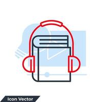 illustration vectorielle du logo de l'icône de l'éducation en ligne. modèle de symbole de cours audio pour la collection de conception graphique et web vecteur