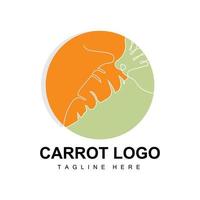 carotte logo design ligne vecteur style végétarien fruit légume icône ingrédients de cuisine