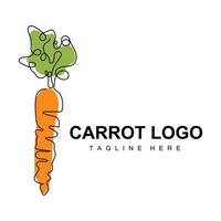 carotte logo design ligne vecteur style végétarien fruit légume icône ingrédients de cuisine