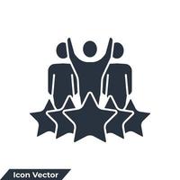 équipe de personnes et illustration vectorielle du logo icône étoile. modèle de symbole d'expérience pour la collection de conception graphique et web vecteur