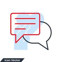 Parler bulle discours icône logo illustration vectorielle. modèle de symbole de communication pour la collection de conception graphique et web vecteur