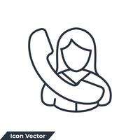 soutien icône logo illustration vectorielle. modèle de symbole de support utilisateur pour la collection de conception graphique et web vecteur