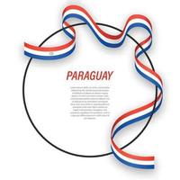 agitant le drapeau de ruban du paraguay sur le cadre du cercle. modèle pour ind vecteur