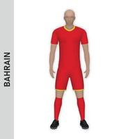 Maquette de joueur de football réaliste 3d. maillot de l'équipe de football de bahreïn vecteur