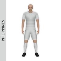Maquette de joueur de football réaliste 3d. maillot de l'équipe de football des philippines vecteur