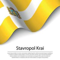 waving flag of stavropol krai est une région de russie sur bac blanc vecteur