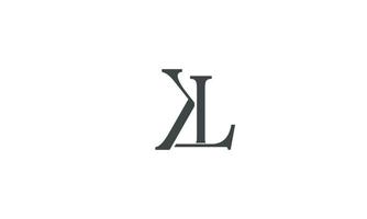 alphabet lettres initiales monogramme logo kl, lk, k et l vecteur