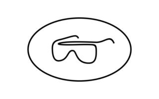 icône de lunettes. logo de ligne mince optique. un art surprenant. protection des yeux et santé. illustration vectorielle isoler vecteur