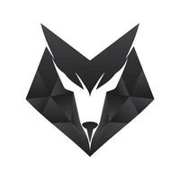 logo géométrique abstrait de tête de loup - loup low poly - illustrations polygonales de loup vecteur