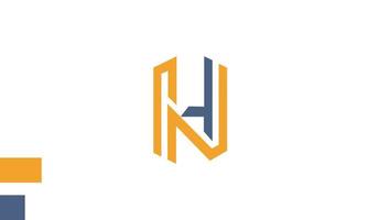 alphabet lettres initiales monogramme logo hn, nh, h et n vecteur