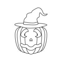 coloriage avec citrouille d'halloween vecteur