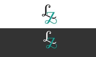 alphabet lettres initiales monogramme logo lz, zl, l et z vecteur