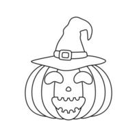 coloriage avec citrouille d'halloween vecteur