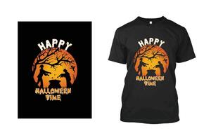 conception de t-shirt d'halloween. graphique vectoriel d'halloween. illustration de t-shirt d'halloween. conception de t-shirt cornes tête diable. vecteur d'halloween beau et accrocheur