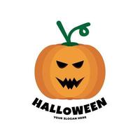 logo halloween pour votre conception avec illustration vectorielle de citrouille dessinée à la main. cette illustration peut être utilisée comme carte de voeux, affiche ou impression. vecteur