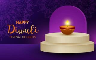 joyeux diwali festival des lumières fond vecteur