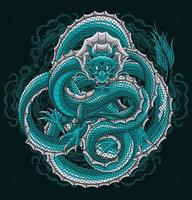 illustration illustration vectorielle dragon oriental vecteur