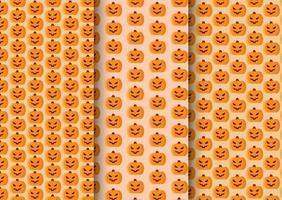 ensemble de motifs de citrouille d'halloween vecteur