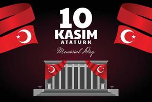 bannière publicitaire du jour du souvenir de la république de turquie mustafa kemal ataturk. conception haut de gamme. vecteur