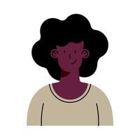 personnage avatar femme afro vecteur