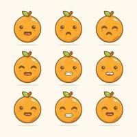 mignon kawai doux orange fruit illustration conception graphiques vectoriels vecteur