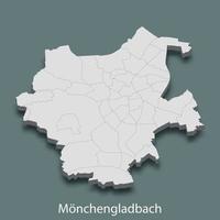 Carte isométrique 3D de Mönchengladbach vecteur