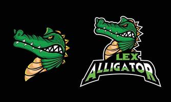 logo de la mascotte e-sport crocodile alligator en colère. vecteur