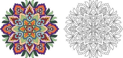 illustration de page de livre de coloriage mandala décoratif