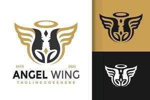 création de logo d'ailes d'anges, vecteur de logos d'identité de marque, logo moderne, modèle d'illustration vectorielle de conceptions de logo