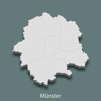 Carte isométrique 3D de Munster vecteur