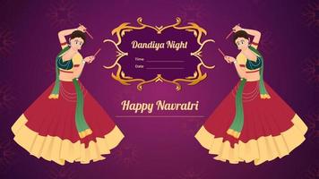 bannière vectorielle dandiya, joyeux navratri. vecteur