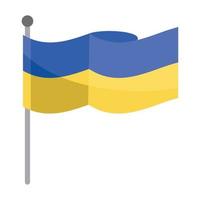 drapeau ukrainien en poteau vecteur