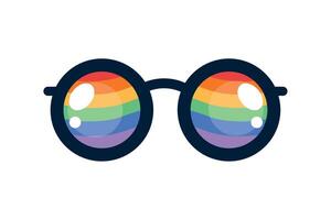 lunettes avec drapeaux lgbtq vecteur