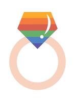 bague avec drapeau lgtbi vecteur