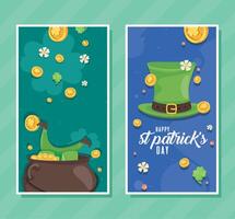 cartes de la saint patrick vecteur