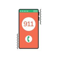 téléphone intelligent avec appel au 911 vecteur