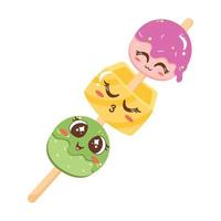 dango japonais kawaii nourriture vecteur