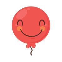 émoticône ballon rouge hélium vecteur