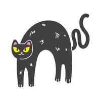halloween sorcière chat noir vecteur
