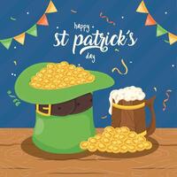 carte de lettrage saint patricks day vecteur