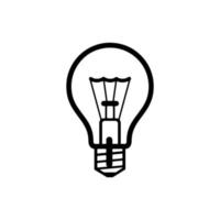 vecteur d'icône de ligne d'ampoule, isolé sur fond blanc. signe d'idée, solution, concept de pensée