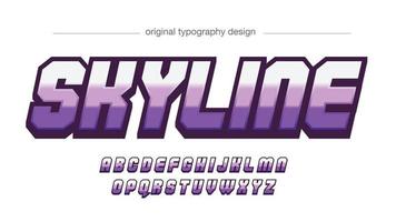 typographie futuriste violet chrome italique vecteur