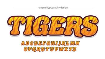 tigre animal motif orange artistique police vecteur